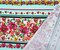 Teal-Red-Multi Poly Floral Stripe Print Liverpool Double Knit Fabric By the Yard
